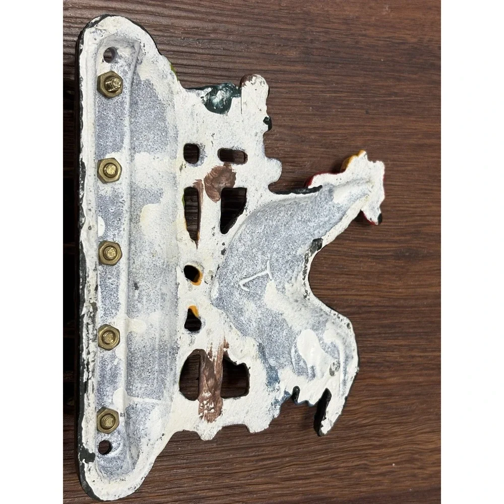 Rooster Chicken Cast Iron 5 Hook Wall Hanging Key Hanger Rack Farm Rustic Decor